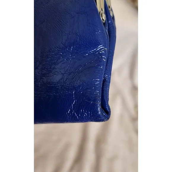 HOBO International Lauren Double Frame Leather Wallet Clutch In Royal Blue